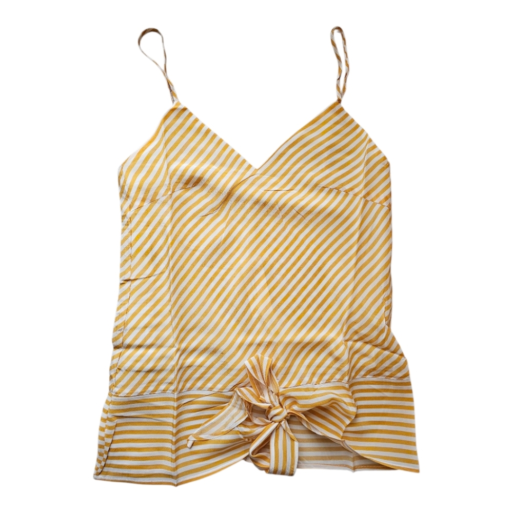 Yellow Mini Striped Silk Cami Gold Hawk Small NWT